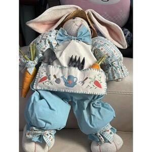 Happy‎ Easter Bunny Decorative Figure 16 Inch Rugged Blue